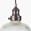 Bowery Ribbed Glass with Antique Bronze Fitting Elec Pendant