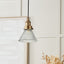 Lenox Conical Ribbed Glass with Antique Brass Fitting Elec Pendant