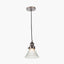 Lenox Conical Ribbed Glass with Antique Bronze Fitting Elec Pendant