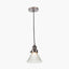 Lenox Conical Ribbed Glass with Antique Bronze Fitting Elec Pendant