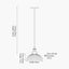 Bowery Large Ribbed Glass with Antique Brass Fitting Elec Pendant