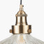 Bowery Large Ribbed Glass with Antique Brass Fitting Elec Pendant