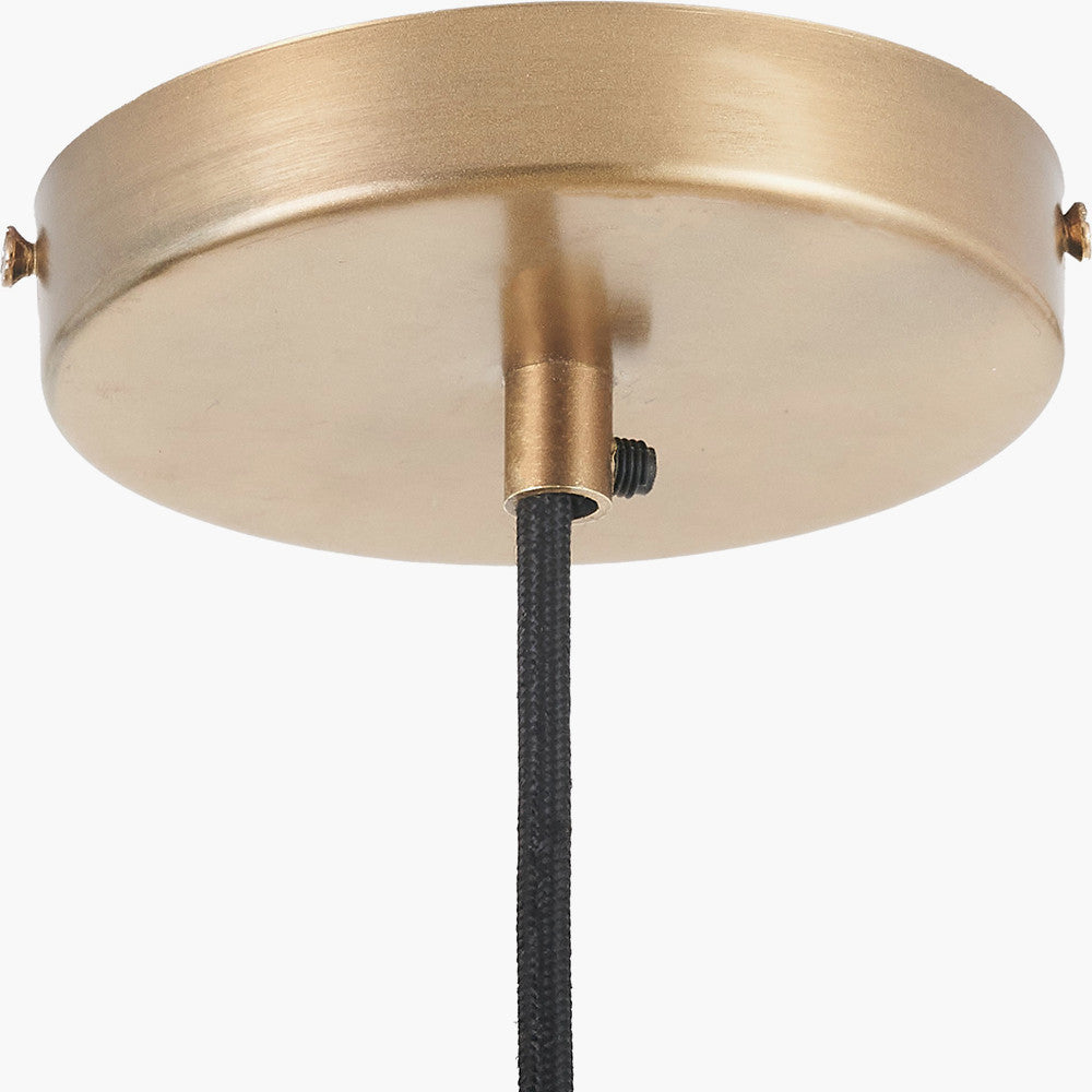 Bowery Large Ribbed Glass with Antique Brass Fitting Elec Pendant