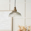 Bowery Large Ribbed Glass with Antique Brass Fitting Elec Pendant