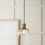 Kingston Clear Glass with Antique Brass Fitting Elec Pendant