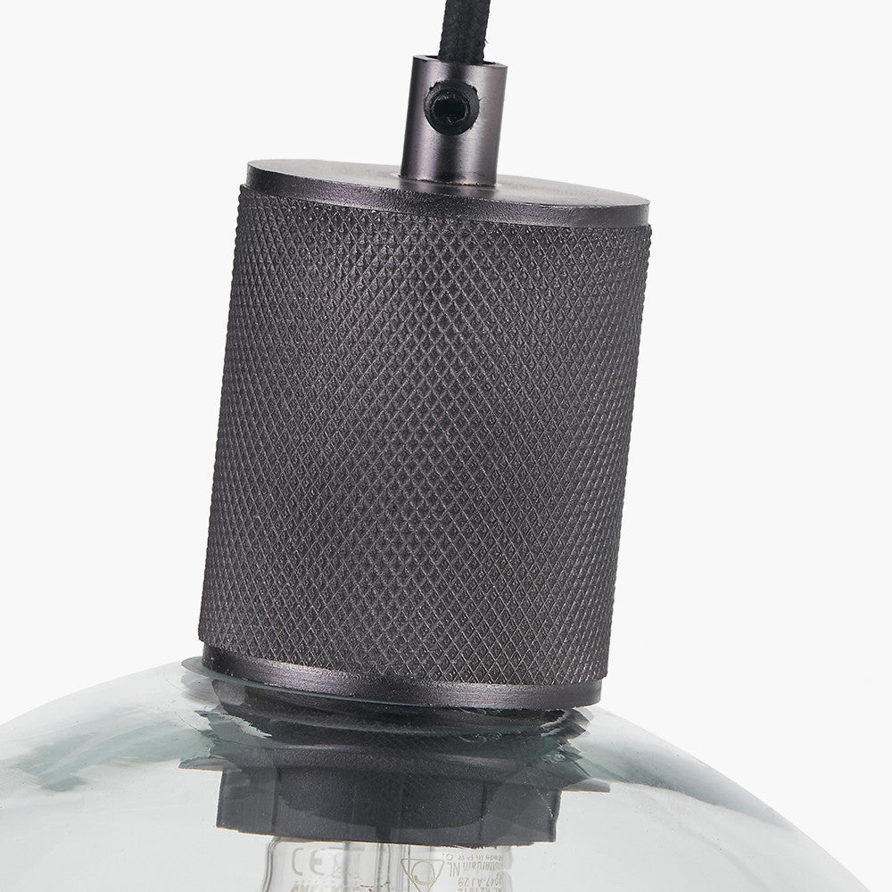 Kingston Clear Glass with Antique Bronze Fitting Elec Pendant