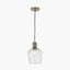 Bexley Clear Glass with Antique Brass Fitting Elec Pendant