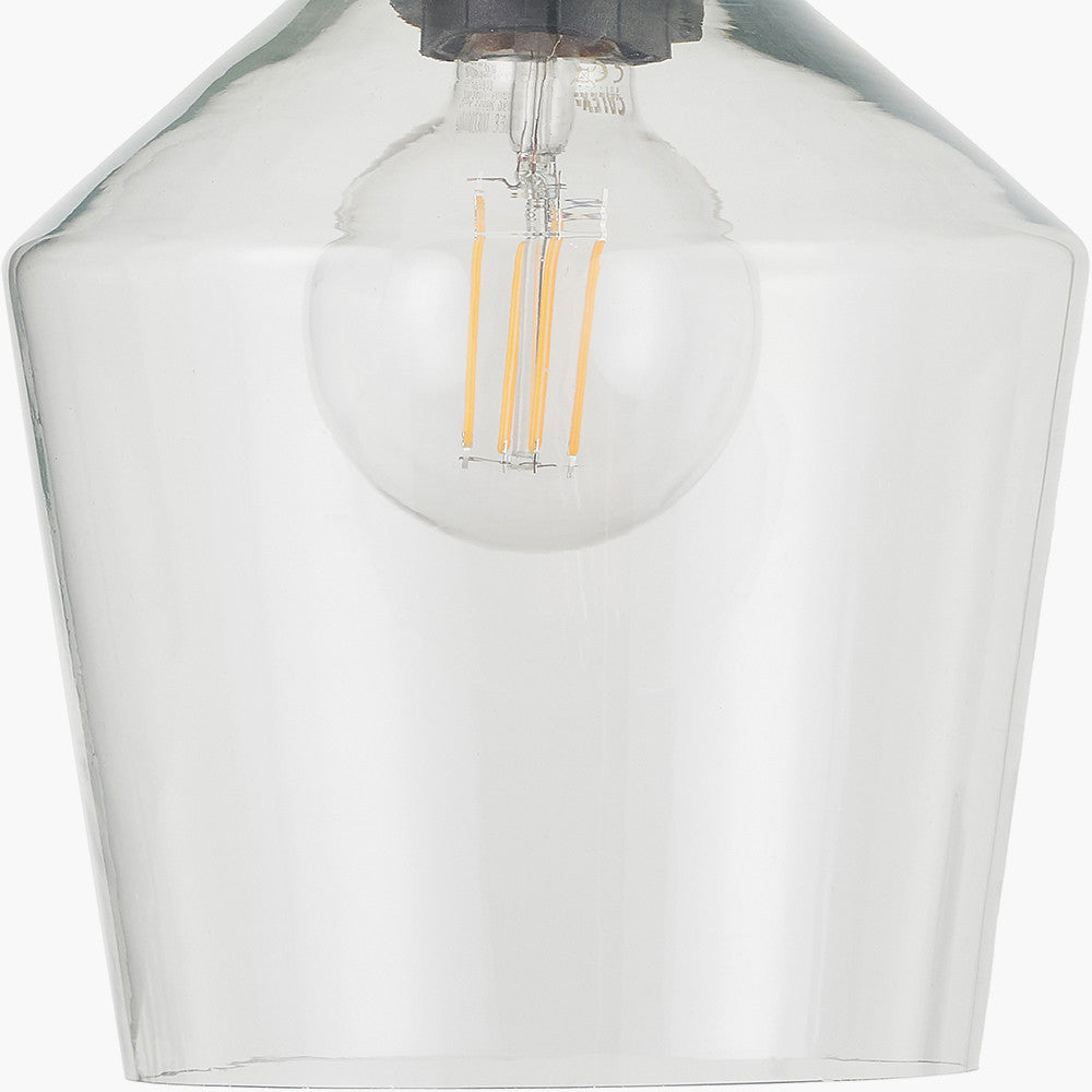 Bexley Clear Glass with Antique Brass Fitting Elec Pendant