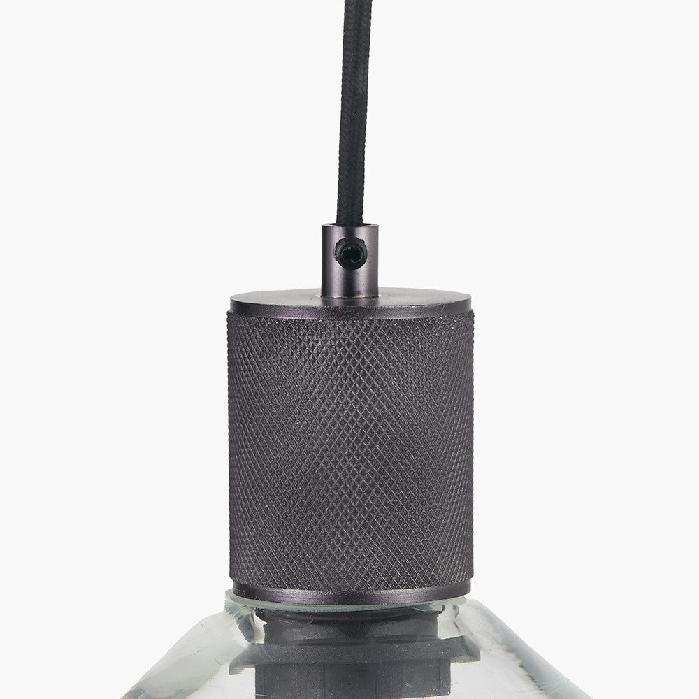 Bexley Clear Glass with Antique Bronze Fitting Elec Pendant