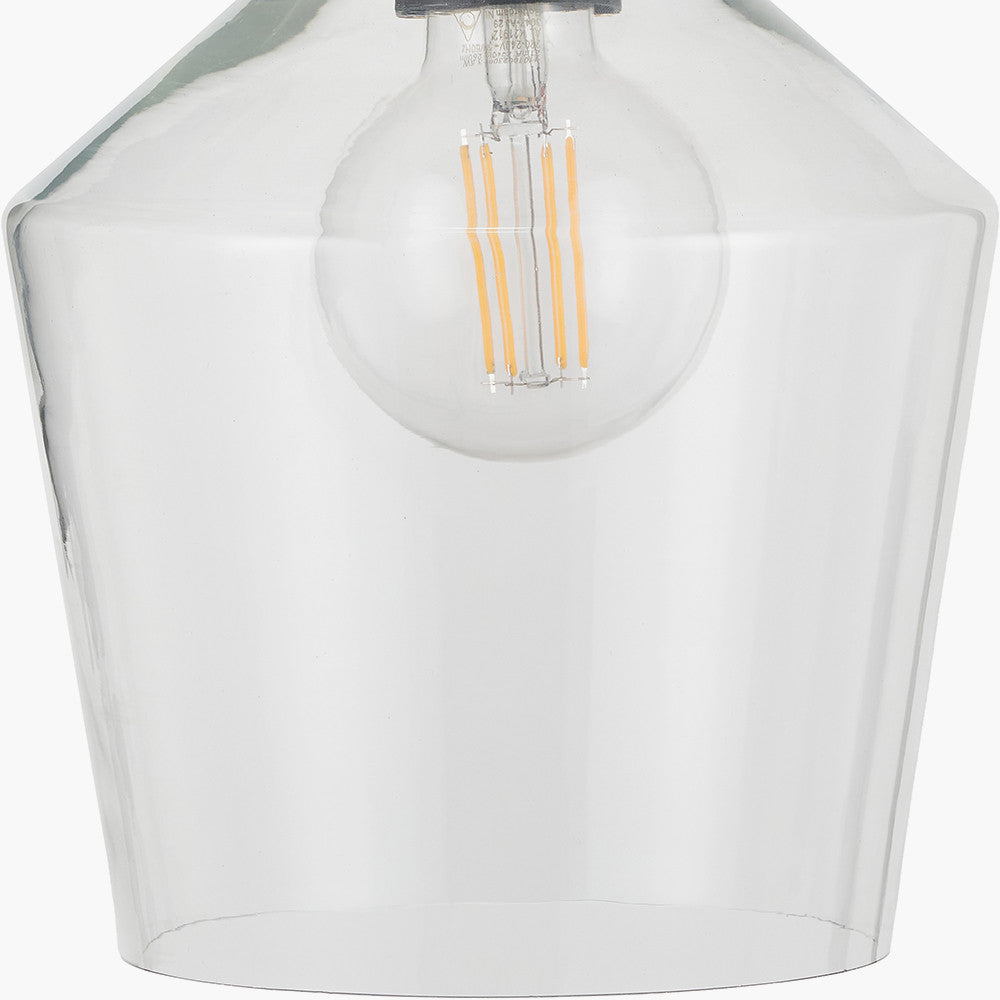 Bexley Clear Glass with Antique Bronze Fitting Elec Pendant