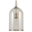 Cloche Clear Glass and Antique Brass Rimmed Pendant