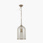 Cloche Clear Glass and Antique Brass Rimmed Pendant
