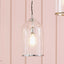 Cloche Clear Glass and Silver Pendant