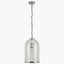 Cloche Clear Glass and Silver Pendant