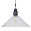 Canton Matt Black and Clear Glass Cone Pendant
