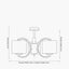 Arcadia Satin Brass Metal Curved 3 Arm Semi Flush Pendant