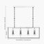 Llewellyn Matt Black Metal & Glass Four Bulb Pendant