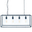 Llewellyn Matt Black Metal & Glass Four Bulb Pendant