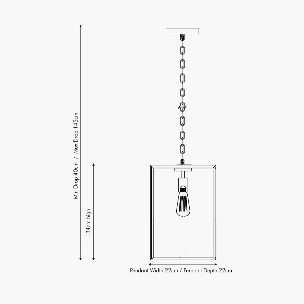 Llewellyn Matt Black Metal & Glass Pendant