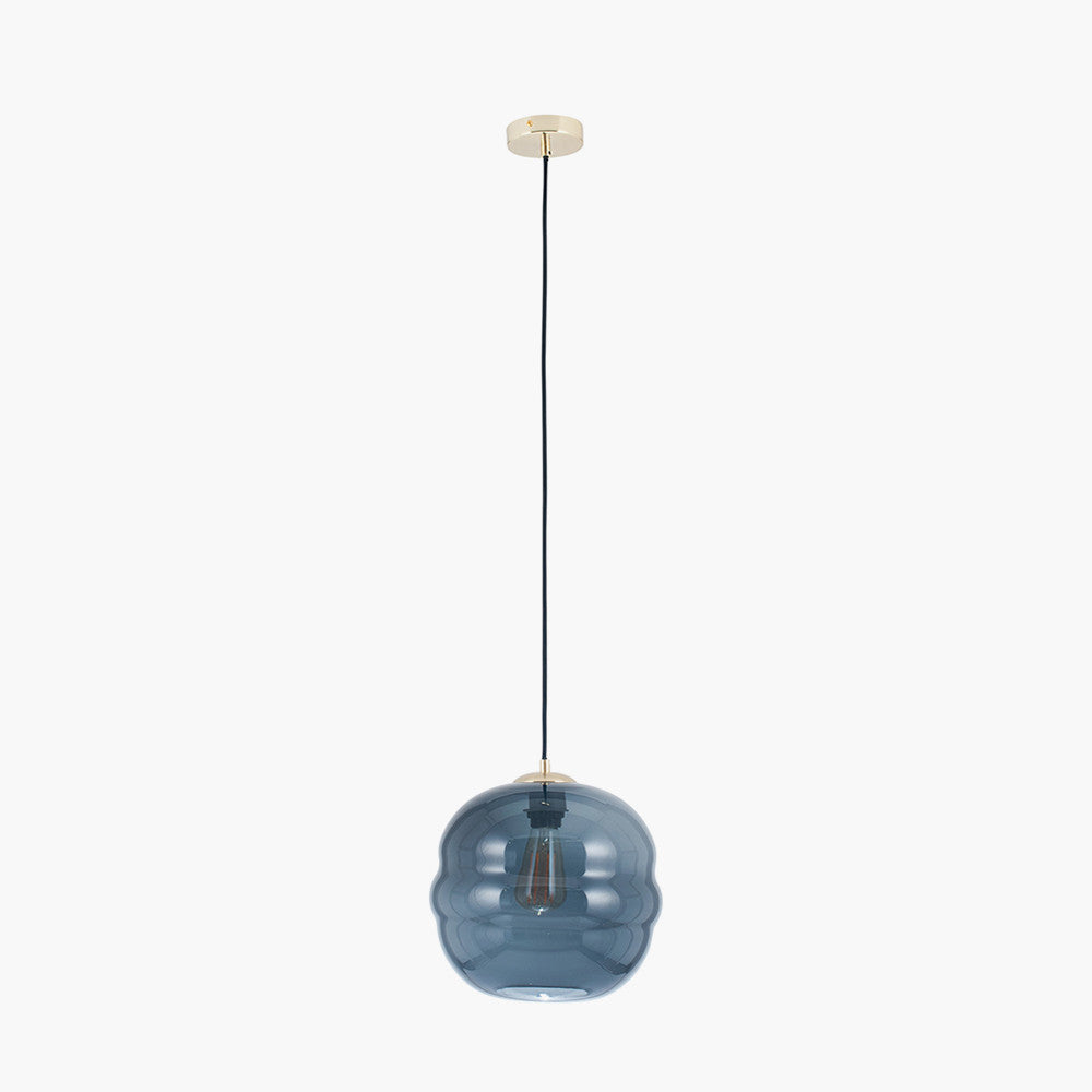 Vicenza Navy Ripple Glass Pendant