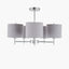 Plaza Silver Metal and Grey Linen 5 Arm Pendant