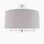 Plaza Silver Metal and Grey Linen Pendant