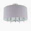 Plaza Silver Metal and Grey Linen Pendant