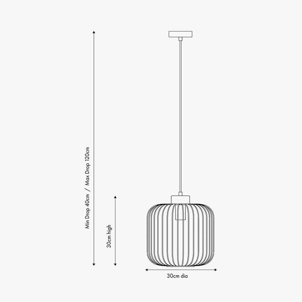 Dania Matt Black Metal Wire Pendant