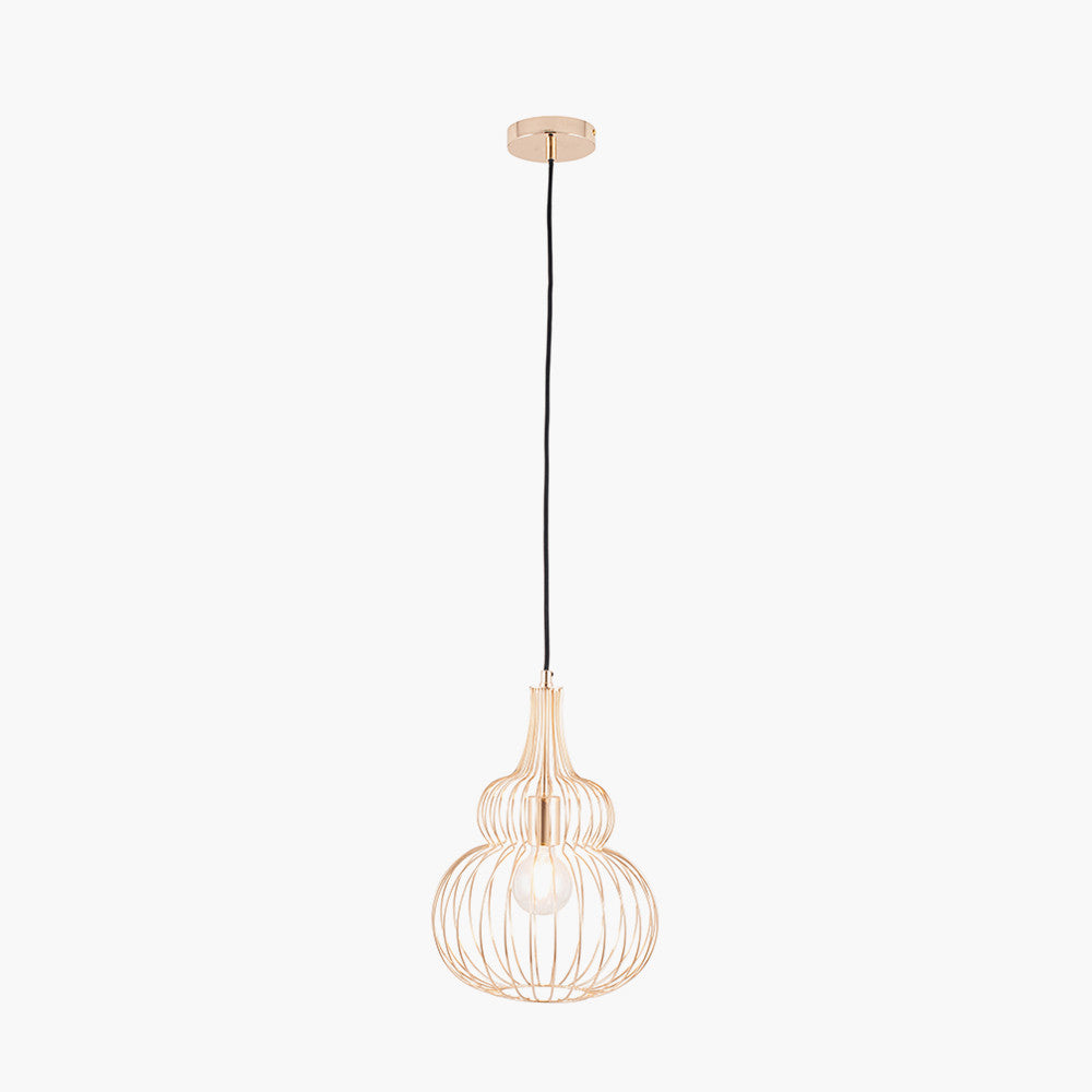 Asilah French Gold Metal Wire Shaped Pendant