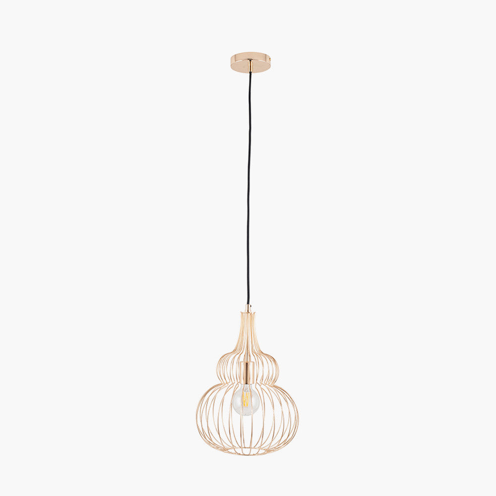 Asilah French Gold Metal Wire Shaped Pendant