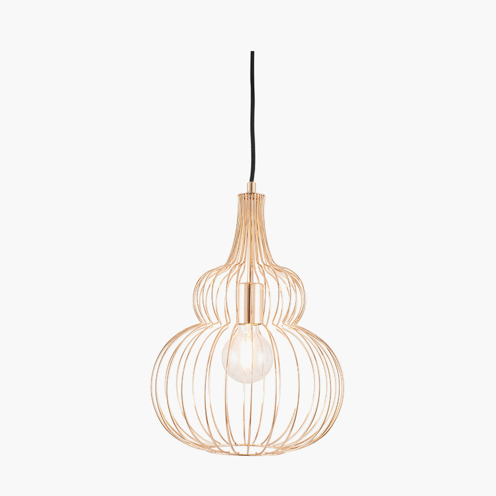 Asilah French Gold Metal Wire Shaped Pendant