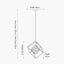 Alessio Matt Black Metal Cube Pendant