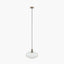 Abigail Clear Ribbed Glass Oval Pendant