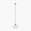 Abigail Clear Ribbed Glass Oval Pendant