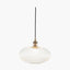 Abigail Clear Ribbed Glass Oval Pendant