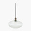 Abigail Clear Ribbed Glass Oval Pendant