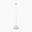 Emilia White Glass and Gold Metal Ribbed Oval Pendant