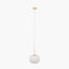 Bella White Glass and Gold Metal Ribbed Squoval Pendant