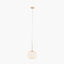 Bella White Glass and Gold Metal Ribbed Squoval Pendant