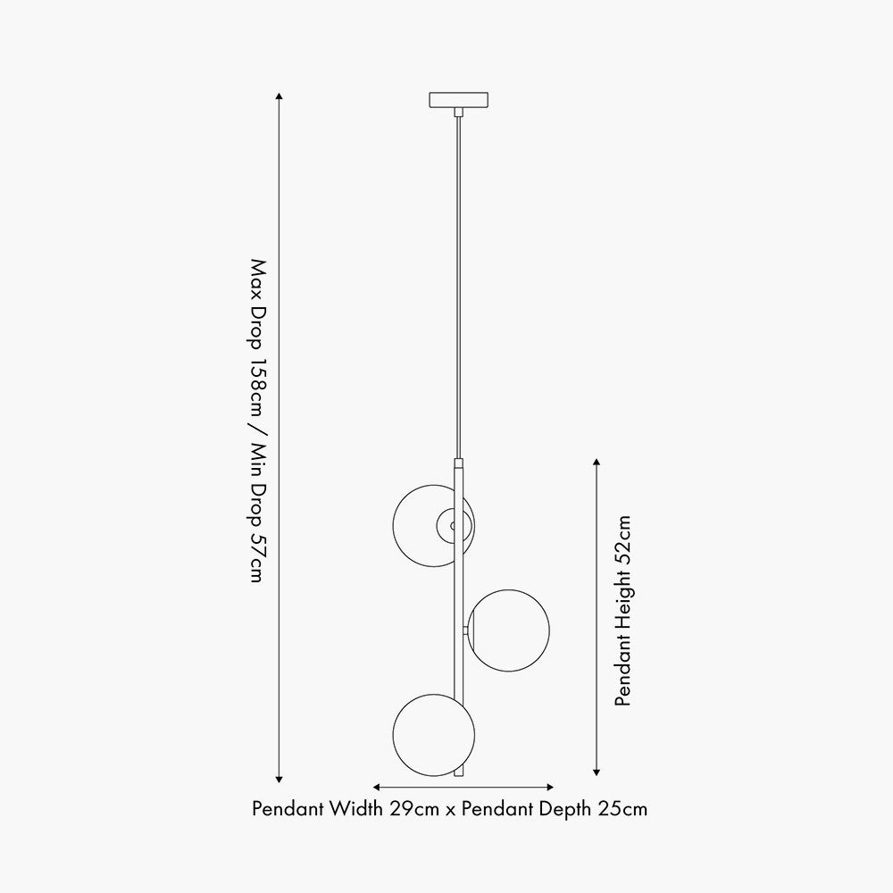 Asterope White Orb and Shiny Chrome Metal Pendant