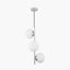 Asterope White Orb and Shiny Chrome Metal Pendant