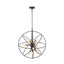Luna Matt Black & Brushed Gold Metal Sputnik Pendant