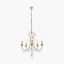 Belle Antique Silver Leaf Metal & Beaded 5 Light Chandelier Pendant