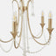 Belle Antique Silver Leaf Metal & Beaded 5 Light Chandelier Pendant