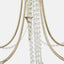 Belle Antique Silver Leaf Metal & Beaded 5 Light Chandelier Pendant