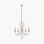 Belle Antique Silver Leaf Metal & Beaded 5 Light Chandelier Pendant