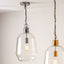 Fia Clear Glass & Black Nickel Metal Chain Drop Pendant
