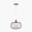 Azores Grey Textured Glass Oval Pendant