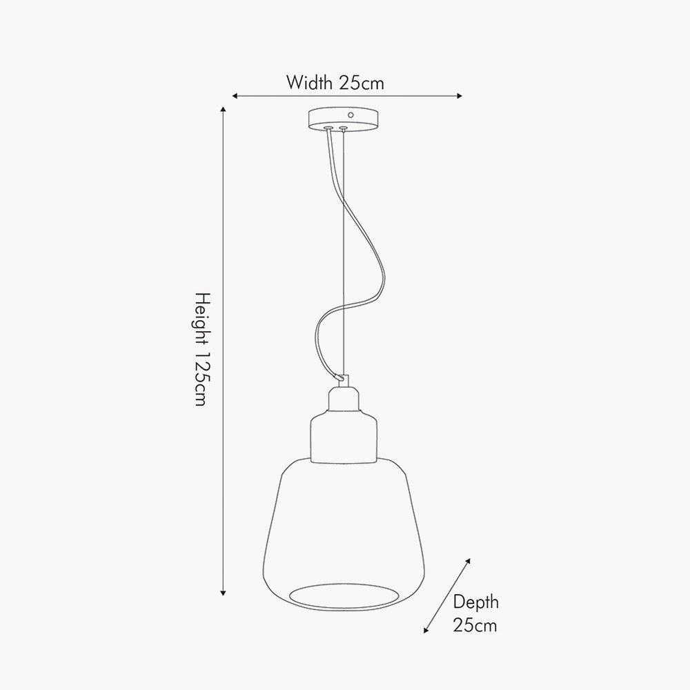 Porto Grey Optic Glass Tapered Pendant