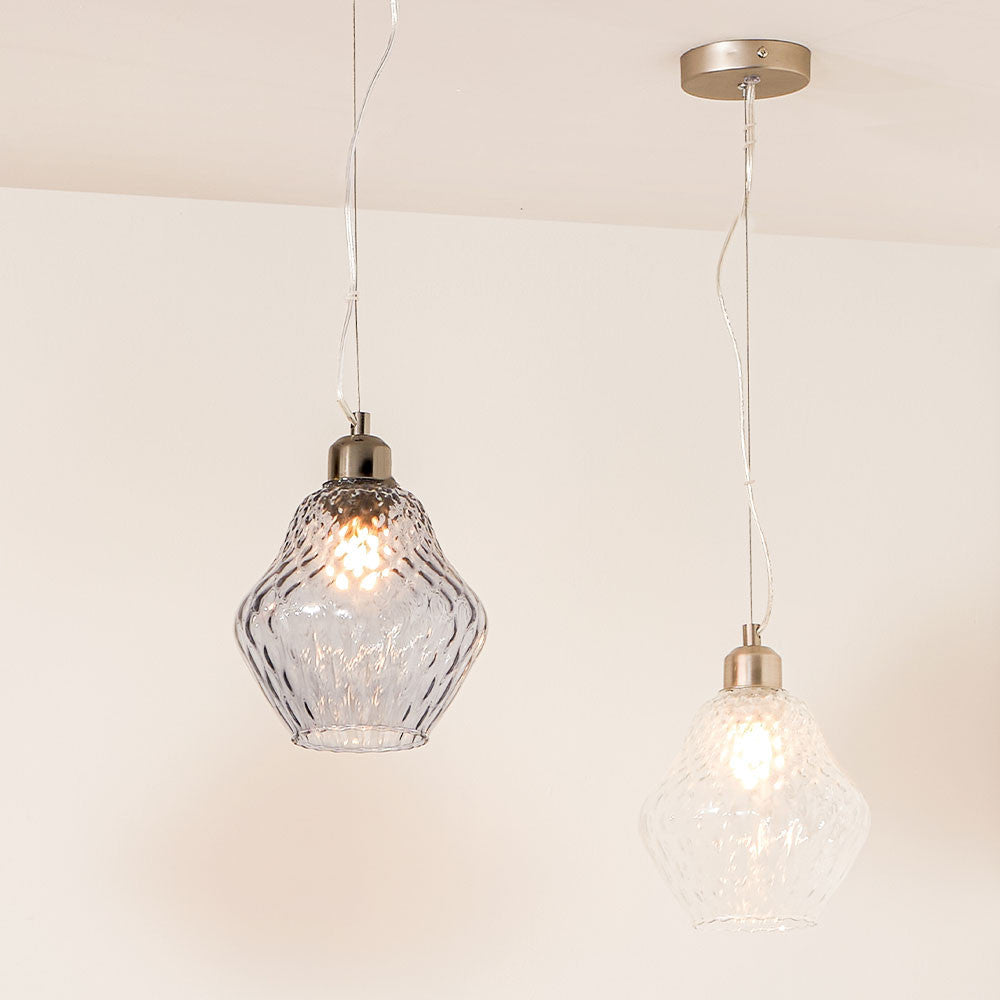 Lisbon Clear Optic Diamond Glass Pendant